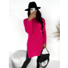 Růžové svetrové šaty WHITNEY s rolákem