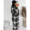 Černý károvaný kabát CORIA s knoflíky