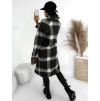 Černý károvaný kabát CORIA s knoflíky