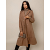 Světle hnědý kabát WESLEY s volánky