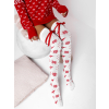 Bíločervené vzorované nadkolenky SLUMBER s mašlí