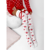 Bíločervené vzorované nadkolenky SLUMBER s mašlí