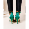 Zelené boty na podpatku WATLLIE se stříbrným detailem