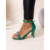 Zelené boty na podpatku WATLLIE se stříbrným detailem