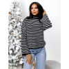 Černobílý pruhovaný svetr TINSEL s roláčkem
