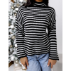 Černobílý pruhovaný svetr TINSEL s roláčkem