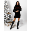 Černé pletené svetrové šaty TWINKL s potiskem
