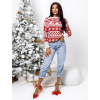 Bílý vánoční vzorovaný svetr JINGLE