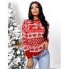 Červený vánoční vzorovaný svetr JINGLE