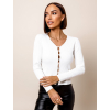 Bílý elegantní svetřík ALONGSIDE na zapínání