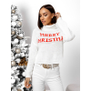 Bílý vánoční svetr DIVERSI s nápisem