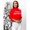 Červený vánoční svetr DIVERSI s nápisem