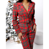 Červený dvoudílný károvaný komplet HALCYON