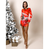 Červené vánoční šaty MERRYMESS s motivem