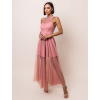Lososové dlouhé šaty CINDERELLA s tylovou sukní