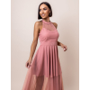 Lososové dlouhé šaty CINDERELLA s tylovou sukní