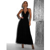 Černé elegantní šaty BEATRICE s vázáním