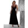 Černé elegantní šaty BEATRICE s vázáním