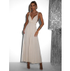 Krémové elegantní šaty BEATRICE s vázáním