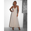 Krémové elegantní šaty BEATRICE s vázáním