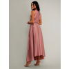 Starorůžové dlouhé lesklé elegantní šaty MADES se zavazováním