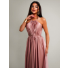 Starorůžové dlouhé lesklé elegantní šaty MADES se zavazováním