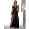 Černé dlouhé elegantní šaty BREALYN s kapsami