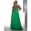 Zelené dlouhé elegantní šaty BREALYN s kapsami