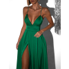 Zelené dlouhé elegantní šaty BREALYN s kapsami