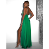 Zelené dlouhé elegantní šaty BREALYN s kapsami