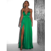 Zelené dlouhé elegantní šaty BREALYN s kapsami