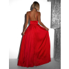 Červené dlouhé elegantní šaty BREALYN s kapsami