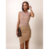 Světle hnědé elegantní šaty TAMERA s průstřihy