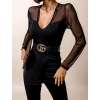 Černý elegantní overal MYCKENZIE s dlouhým rukávem