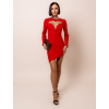Červené elegantní šaty MIRANIE s výstřihem do V