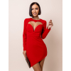 Červené elegantní šaty MIRANIE s výstřihem do V
