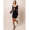 Černé elegantní šaty AUDREYS s řasením