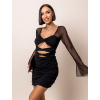 Černé elegantní šaty AUDREYS s řasením