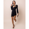 Černé elegantní šaty MIRANIE s výstřihem do V