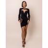 Černé elegantní šaty MIRANIE s výstřihem do V