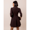 Tmavě hnědé elegantní šaty GROUND s dlouhým rukávem