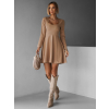 Světle hnědé elegantní šaty BUTTONI jednoduchého střihu