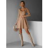 Světle hnědé elegantní šaty BUTTONI jednoduchého střihu