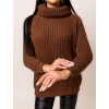 Hnědý svetr ESTHIE s rolákem