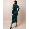 Smaragdové dlouhé šaty SHILOHI s výstřihem do V