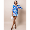 Modré elegantní šaty TRUETT se vzory