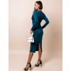 Petrolejové elegantní šaty SANITI s řasením