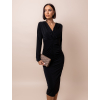 Černé elegantní šaty SANITI s řasením