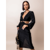 Černé elegantní šaty SUNVIL s rozparkem