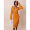 Oranžové elegantní šaty SUNVIL s rozparkem